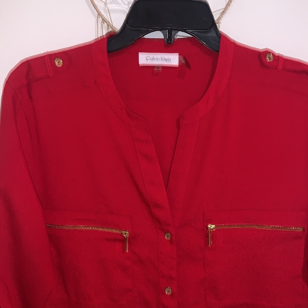 Calvin Klein button down blouse - Picture 3 of 5